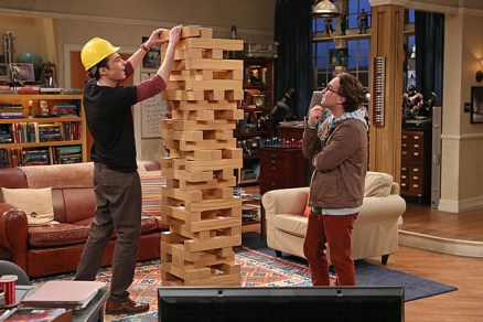 Big Bang theory giant size janga game used to symbolize a tech stack.