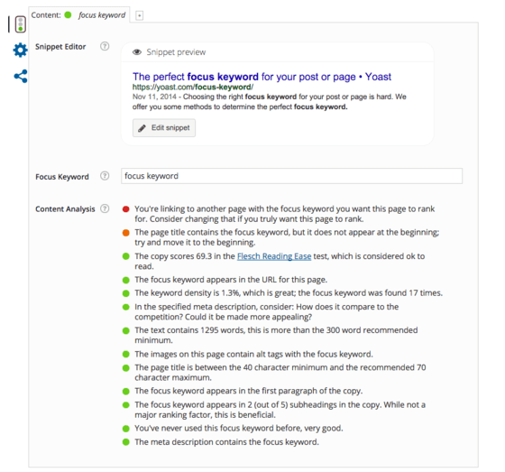 A screenshot of Yoast SEO.