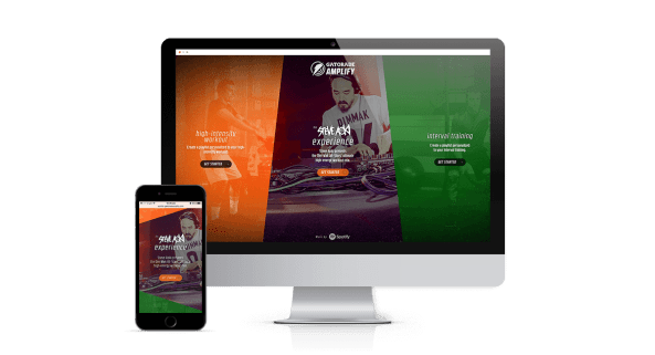 Spotify's Gatorade Amplify digital project being displayed on a iMac and iPhone 6.