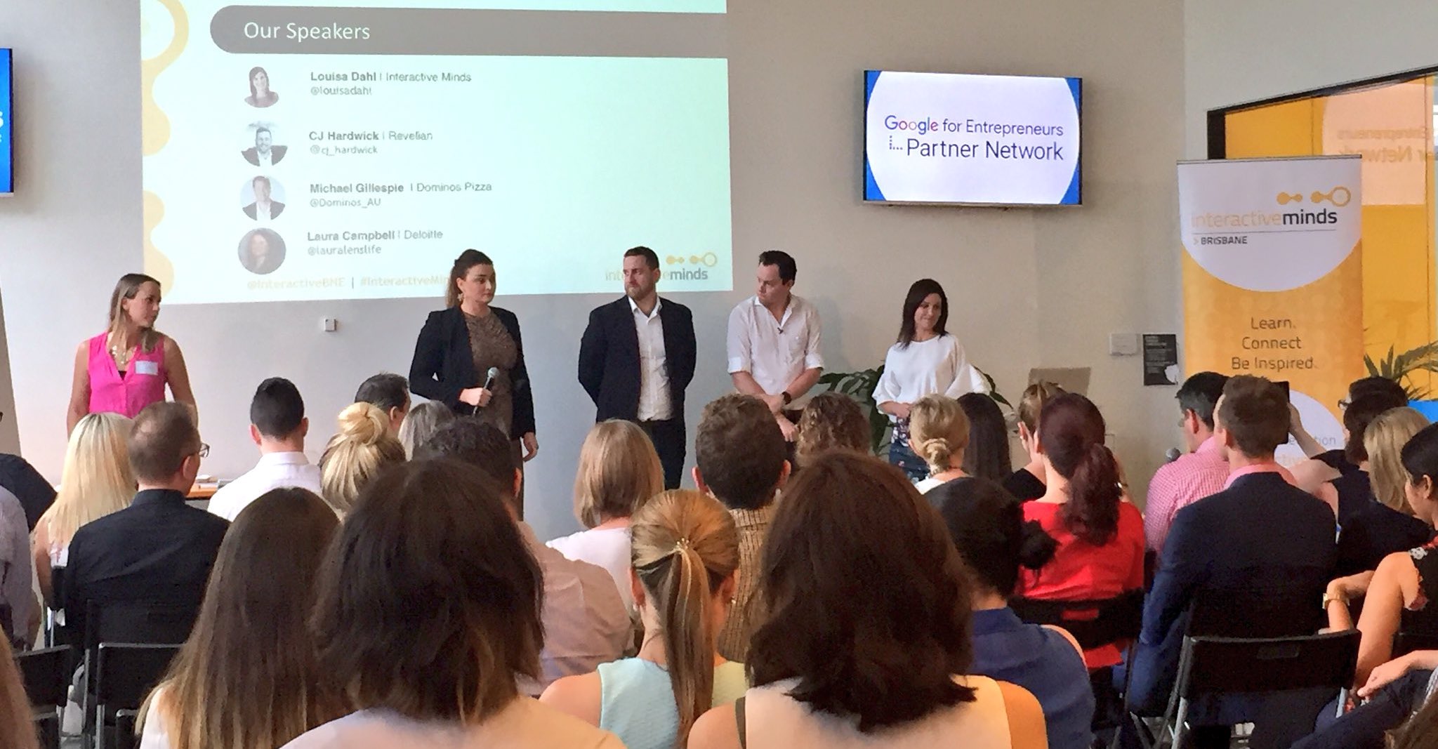 Presenting panel at the Interactive Minds Brisbane digital marketer success event.