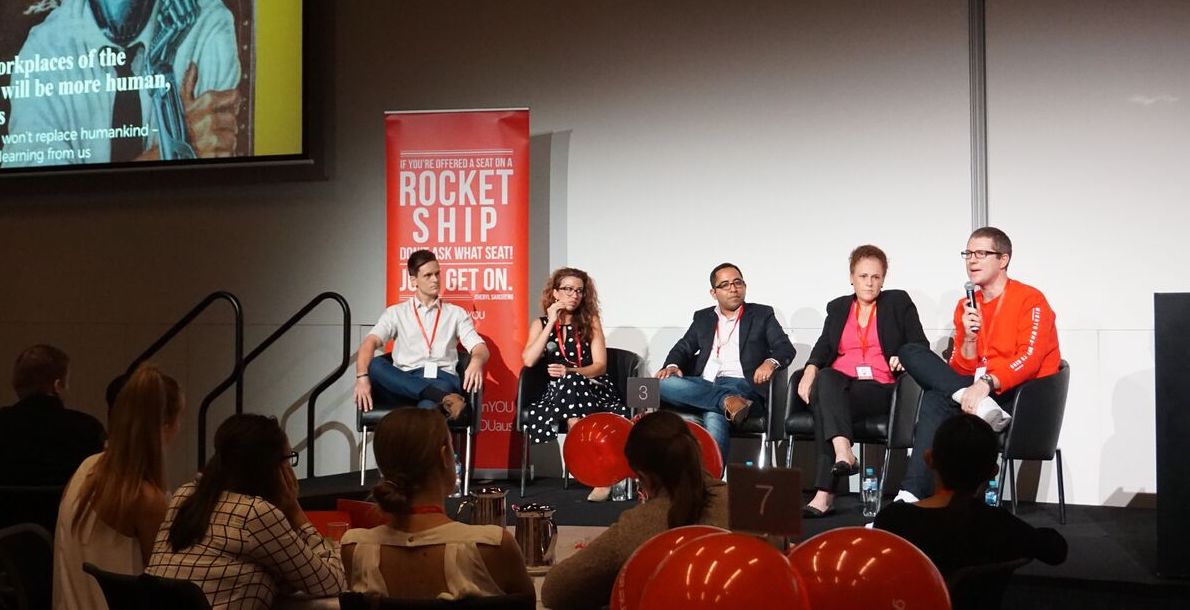 Digital Marketing Lead, Lachlan Kirkwood, presenting at the generationYOU Brisbane one-day career event.