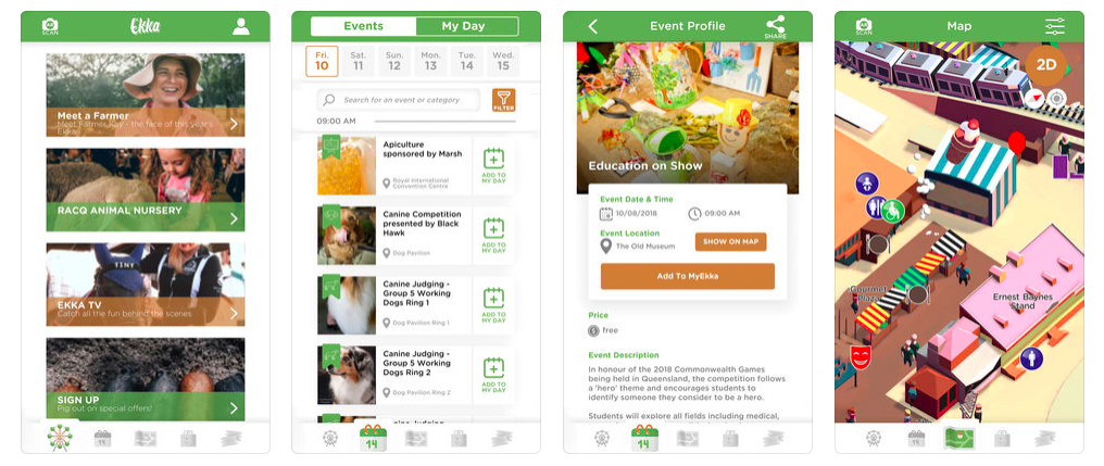 2018 Brisbane Ekka mobile application.