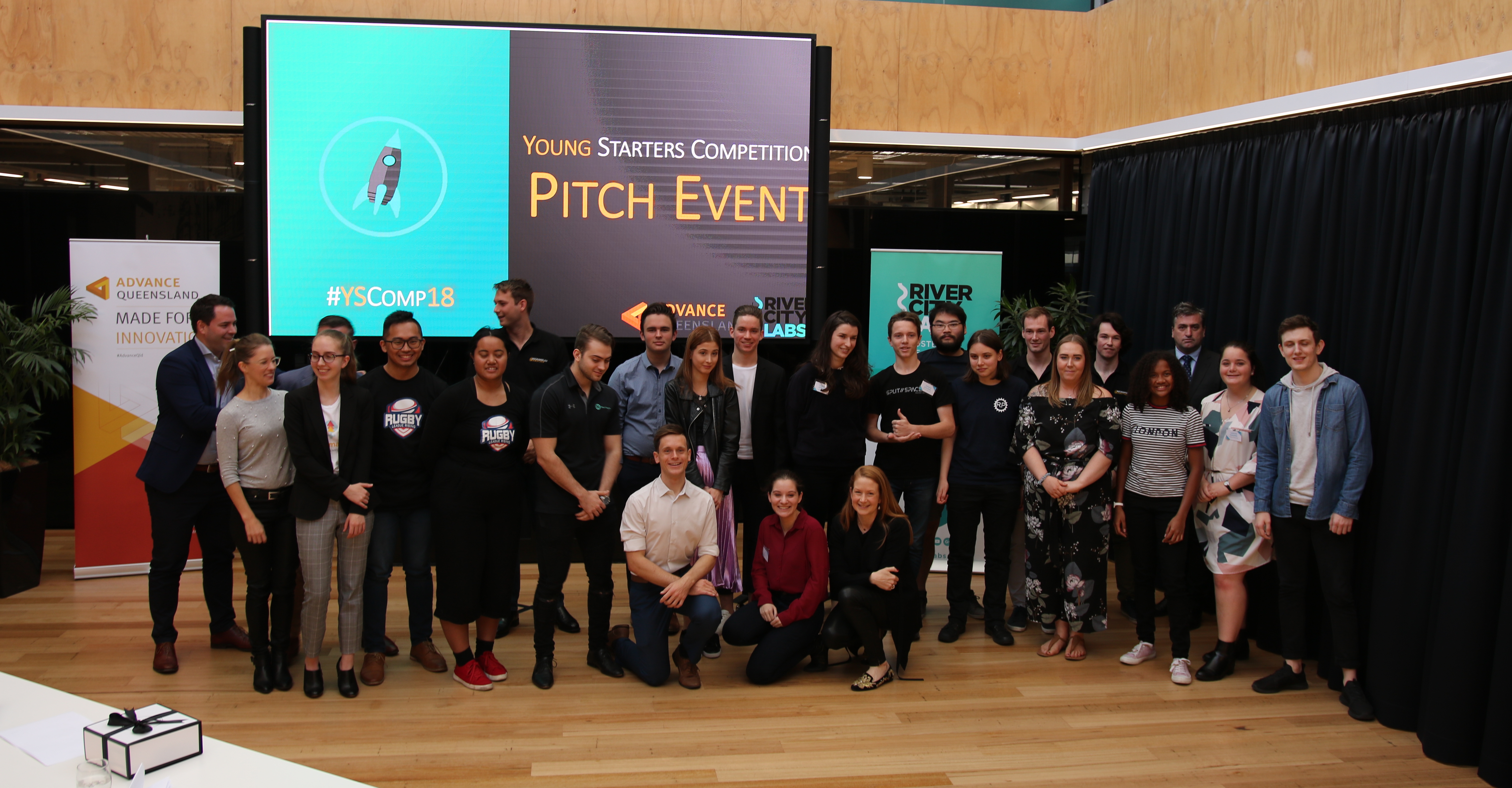 The startup finalists at the 2018 Brisbane Young Starters Competition.