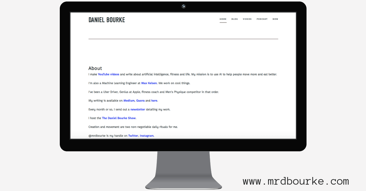 Daniel Bourke Machine Learning blog UI