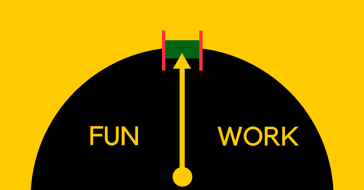 Gauge that represents the imbalance between work and life
