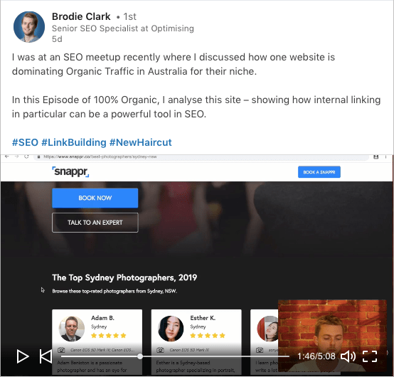 Screenshot of Brodie Clark's SEO