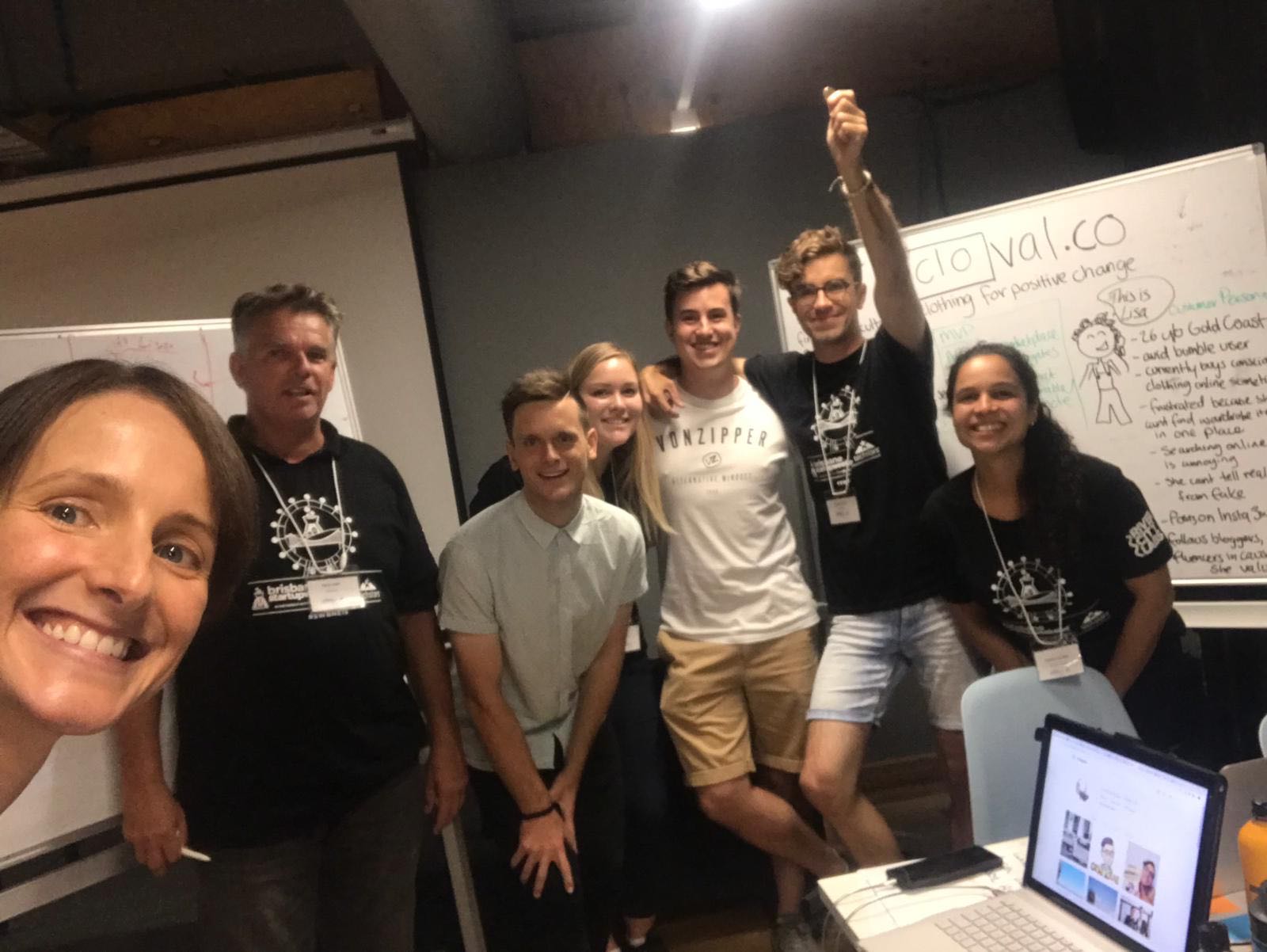 Team Cloval developing a product strategy at Startup Weekend Brisbane.