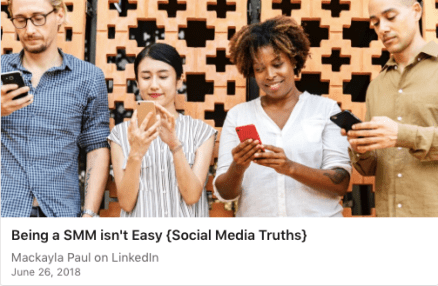 Mackayla Paul blog post about social media marketing.