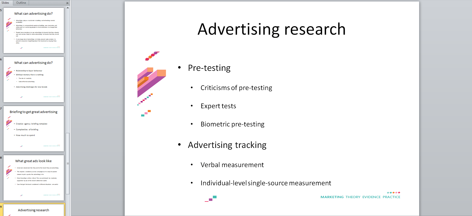 University marketing course lecture slides.