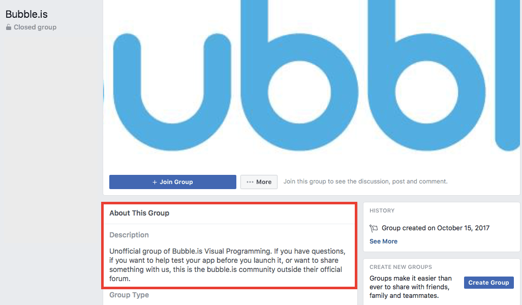 Bubble.io Facebook group.