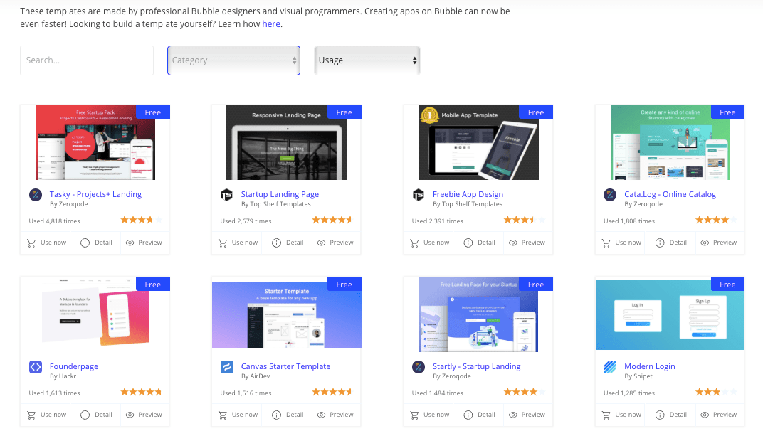 Bubble.io UI template library.