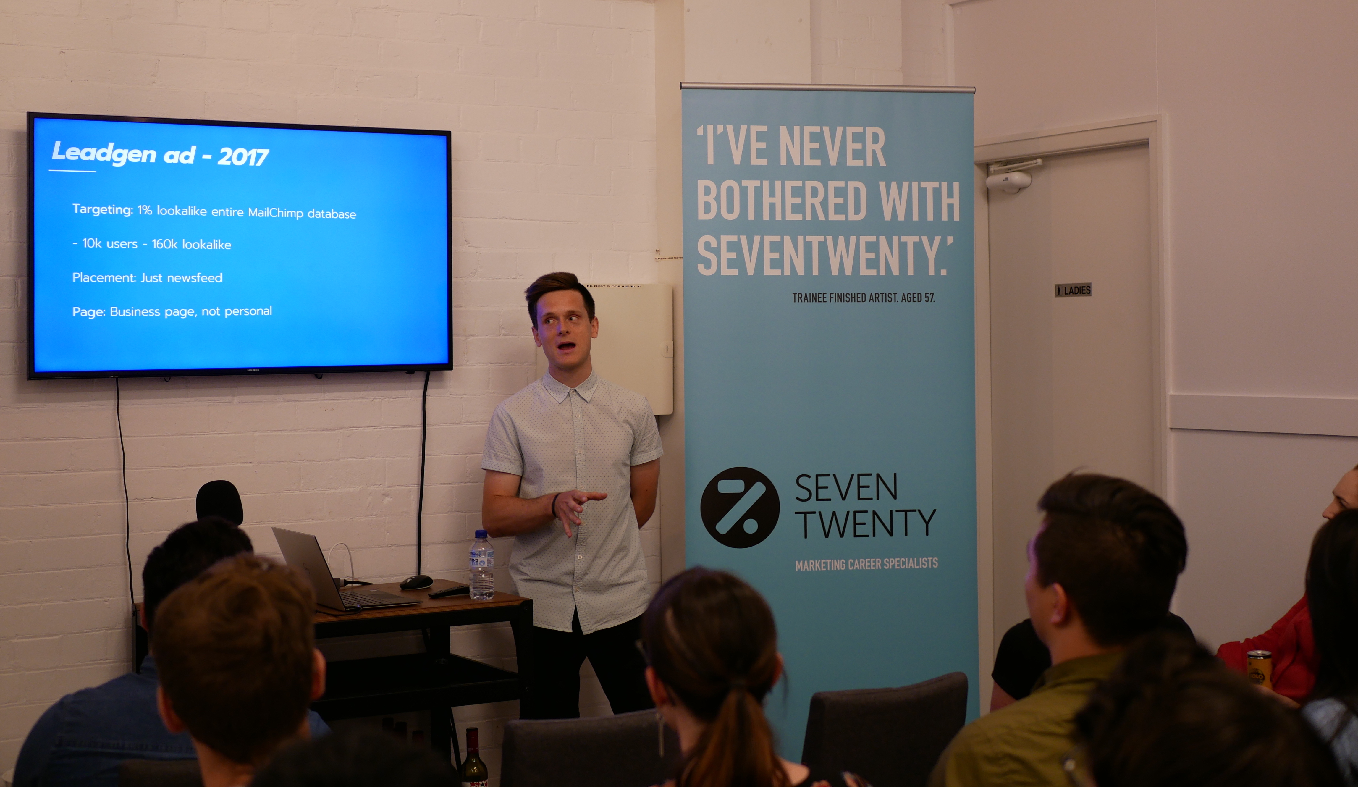 Lachlan Kirkwood presenting at the Digital Deep Dive meet up.