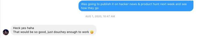 Startup messenger team conversation