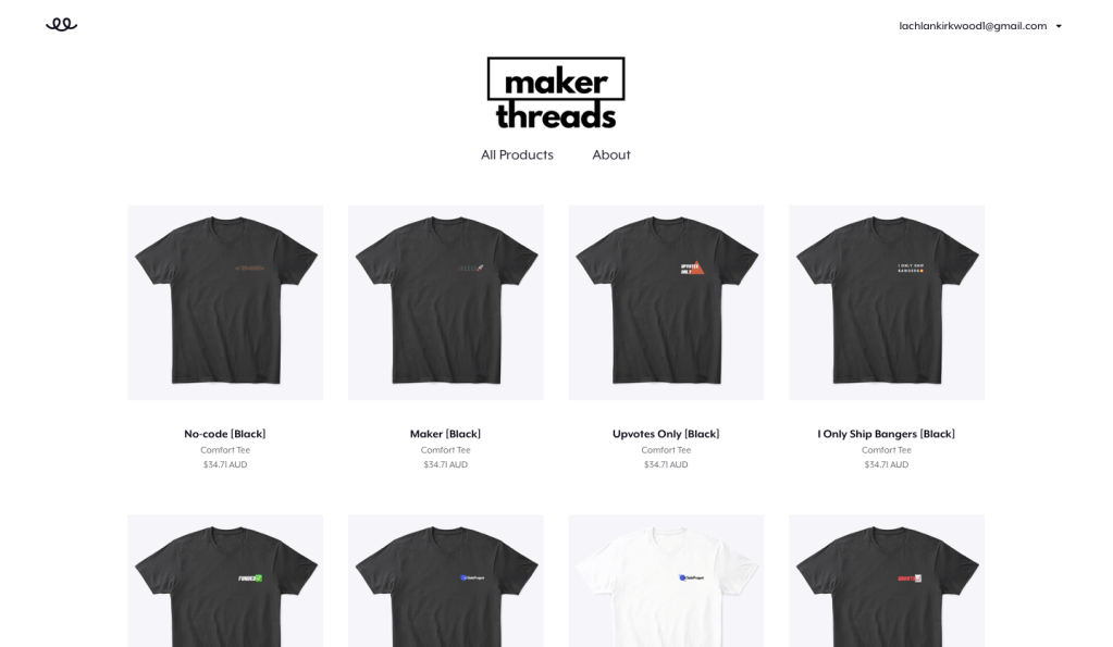 Teespring e-commerce store